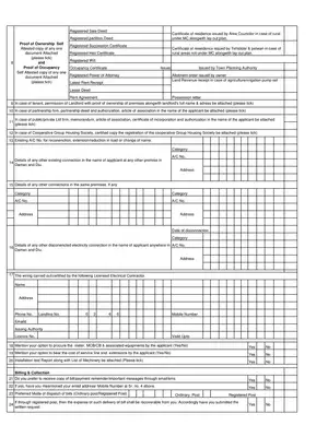 DDED New Electricity LT Connection Form