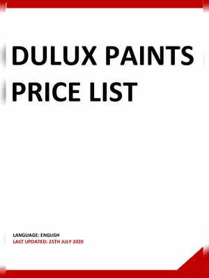 Dulux Paints Price List PDF