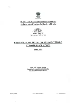 Prevention of Sexual Harassment (POSH) at Workplace Act in English