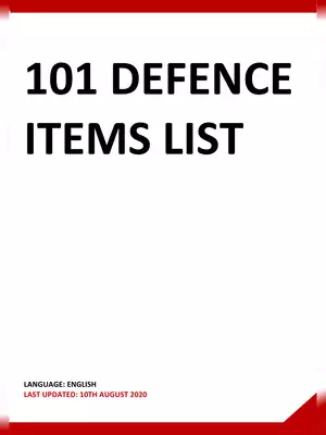 101 Defence Items List