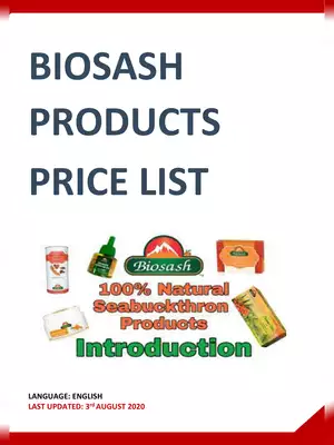 Biosash Products Price List 2020