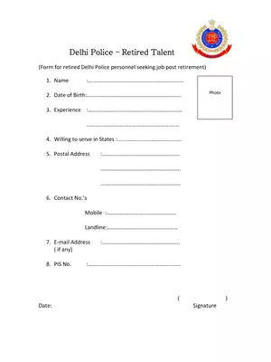 Delhi Police Retired Job Form