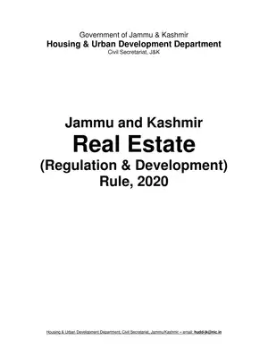 J&K Real Estate (Regulation and Development) Rules 2020