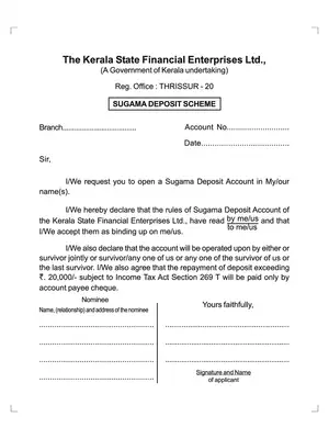 KSFE Sugama Deposit Scheme Application Form