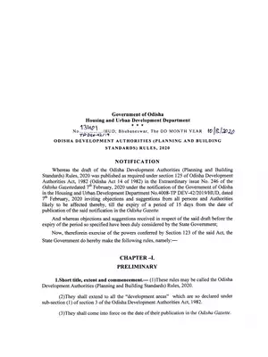 Odisha Development Authorities Rules 2020