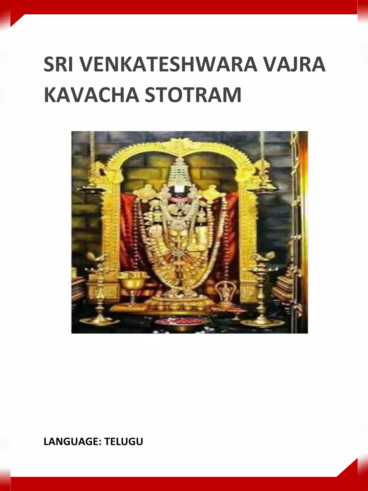Sri Venkateshwara Vajra Kavacha Stotram