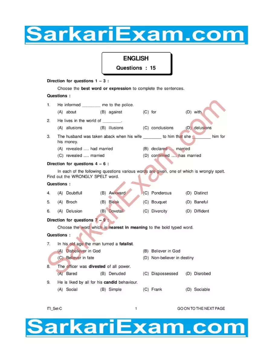 2nd Page of BIS Scientists Previous Year Question Paper 2015 PDF