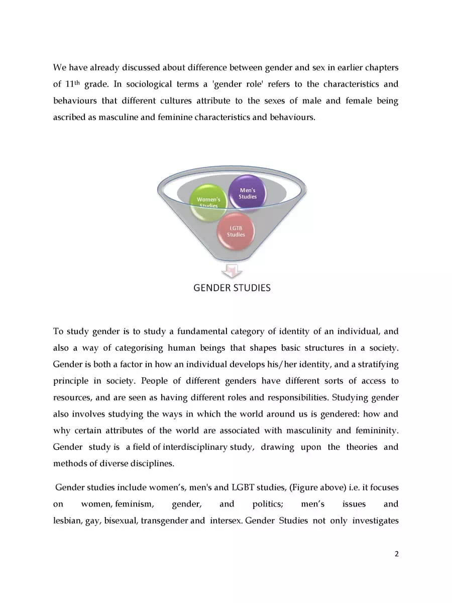 2nd Page of Gender Studies PDF