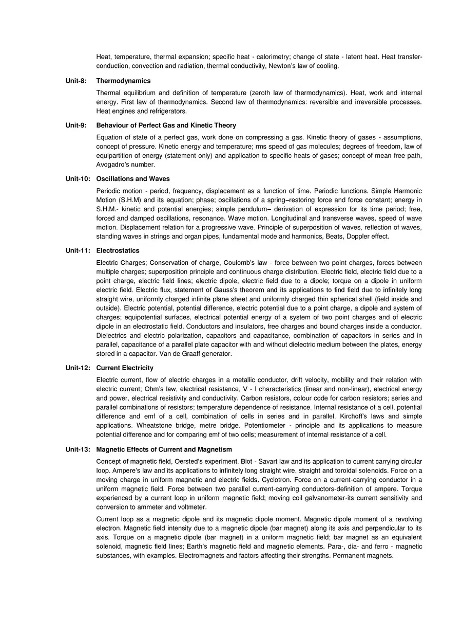 2nd Page of ICAR UG Syllabus 2020 PDF