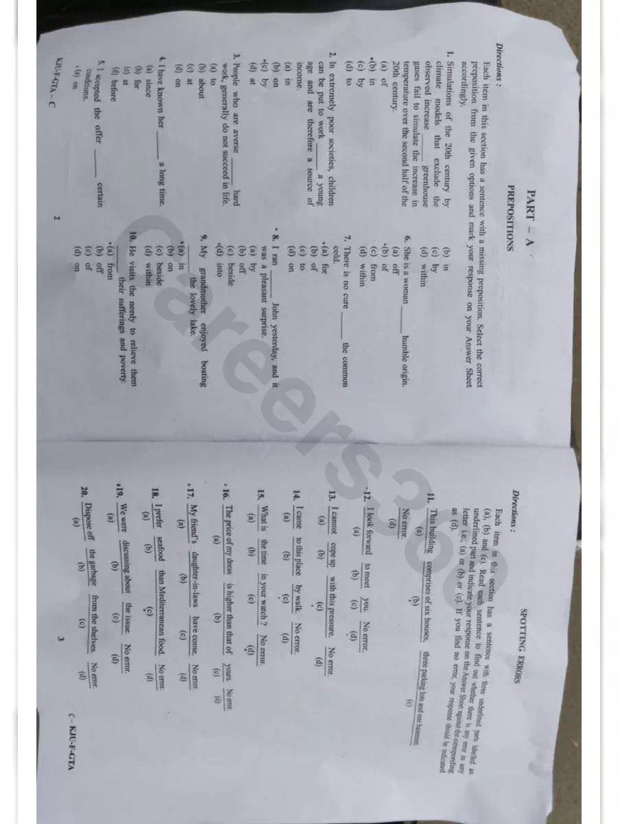 2nd Page of NDA GAT Exam Question Paper Set C 2020 PDF