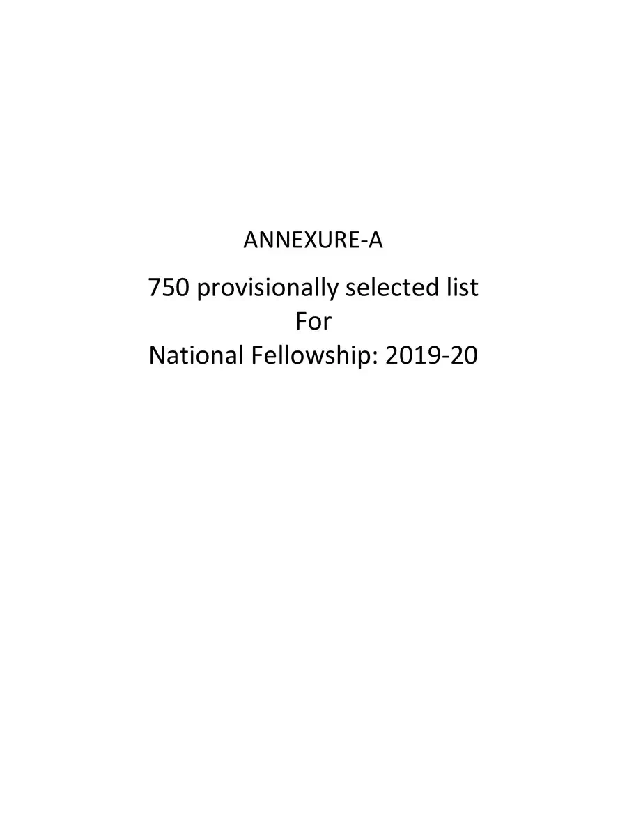 2nd Page of NPS Provisional Merit List 2019-20 PDF