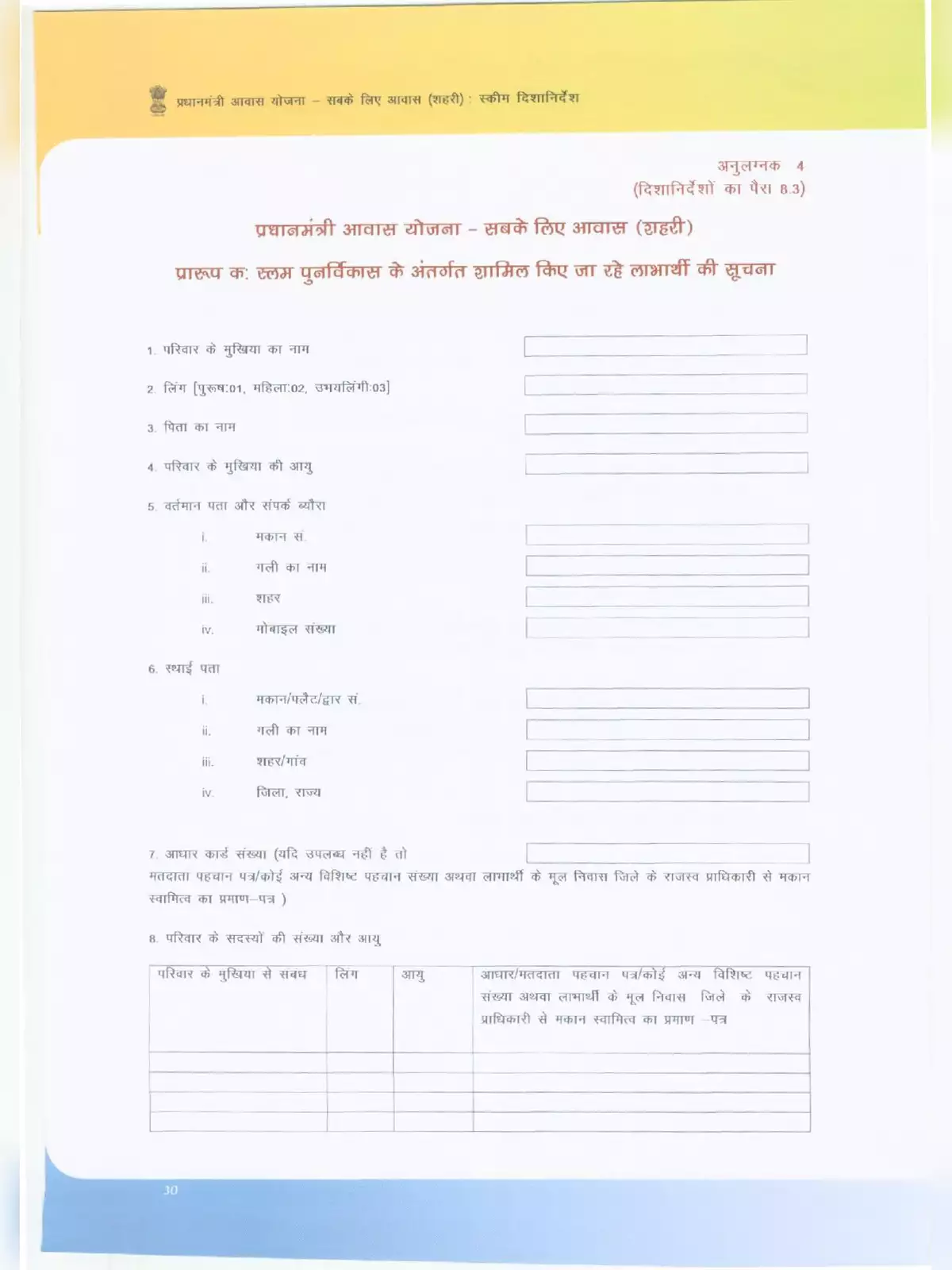 प्रधानमंत्री आवास योजना फॉर्म 2024 – PMAY Application Form