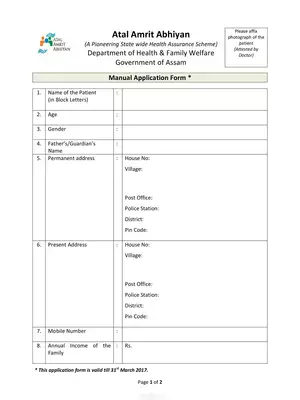 Assam Atal Amrit Abhiyan Application Form