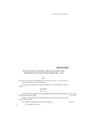 The Taxation and Other Laws Bill 2020