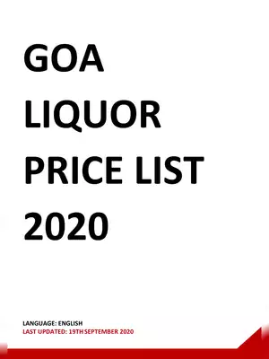Goa Liquor Price List 2020