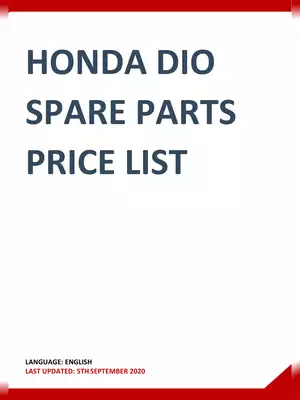 Honda Dio Spare Parts List