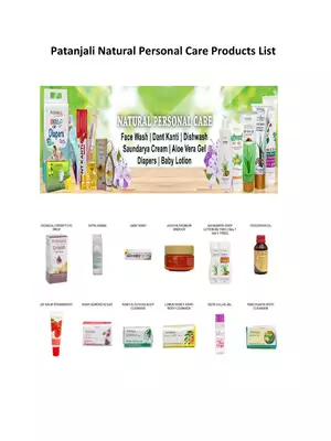 Patanjali Natural Personal Care Products List PDF