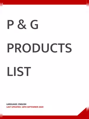 P&G Products List PDF