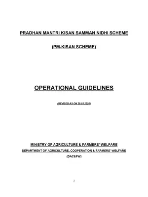 PM-Kisan Scheme Revised Operational Guidelines