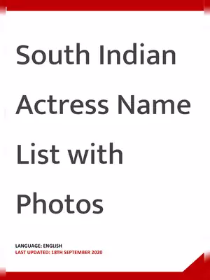 South Indian Actress Name List with Photos