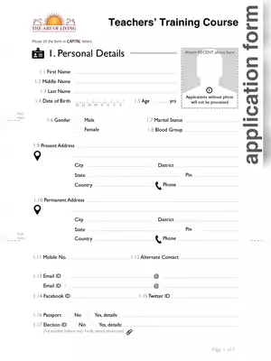 TTC Application Form