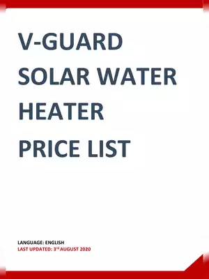 V-Guard Solar Water Heater Price List 2024 PDF
