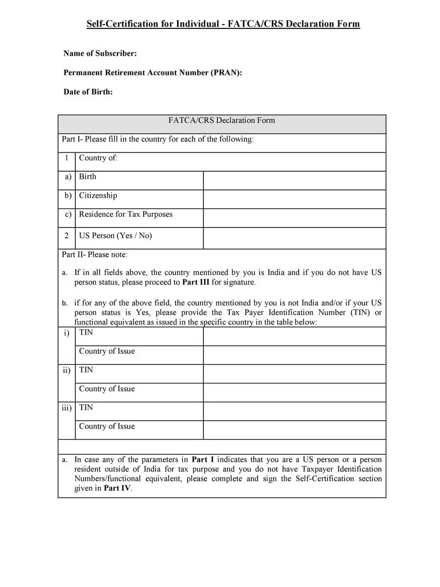 2nd Page of APY Swavalamban Yojana Subricerbers Form PDF