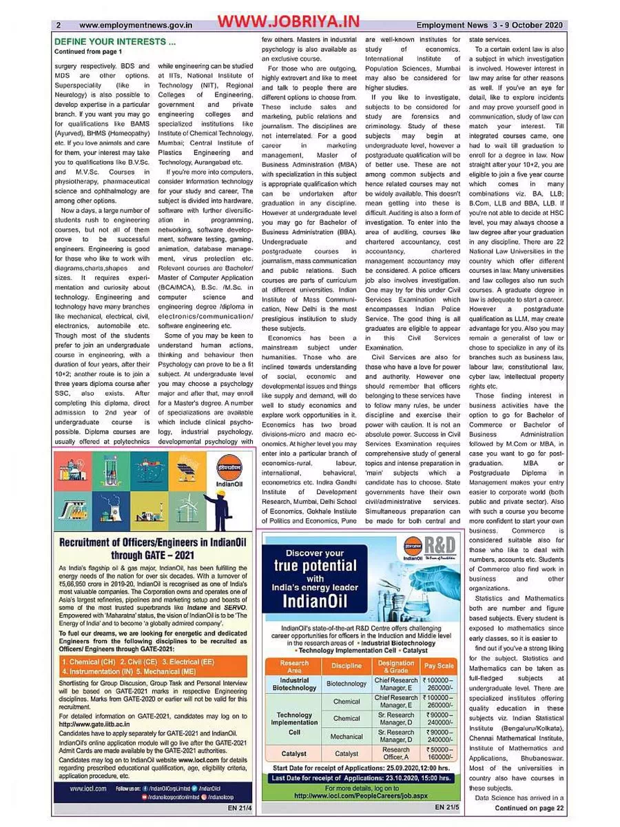 2nd Page of Employment Newspaper First Week of October 2020 PDF
