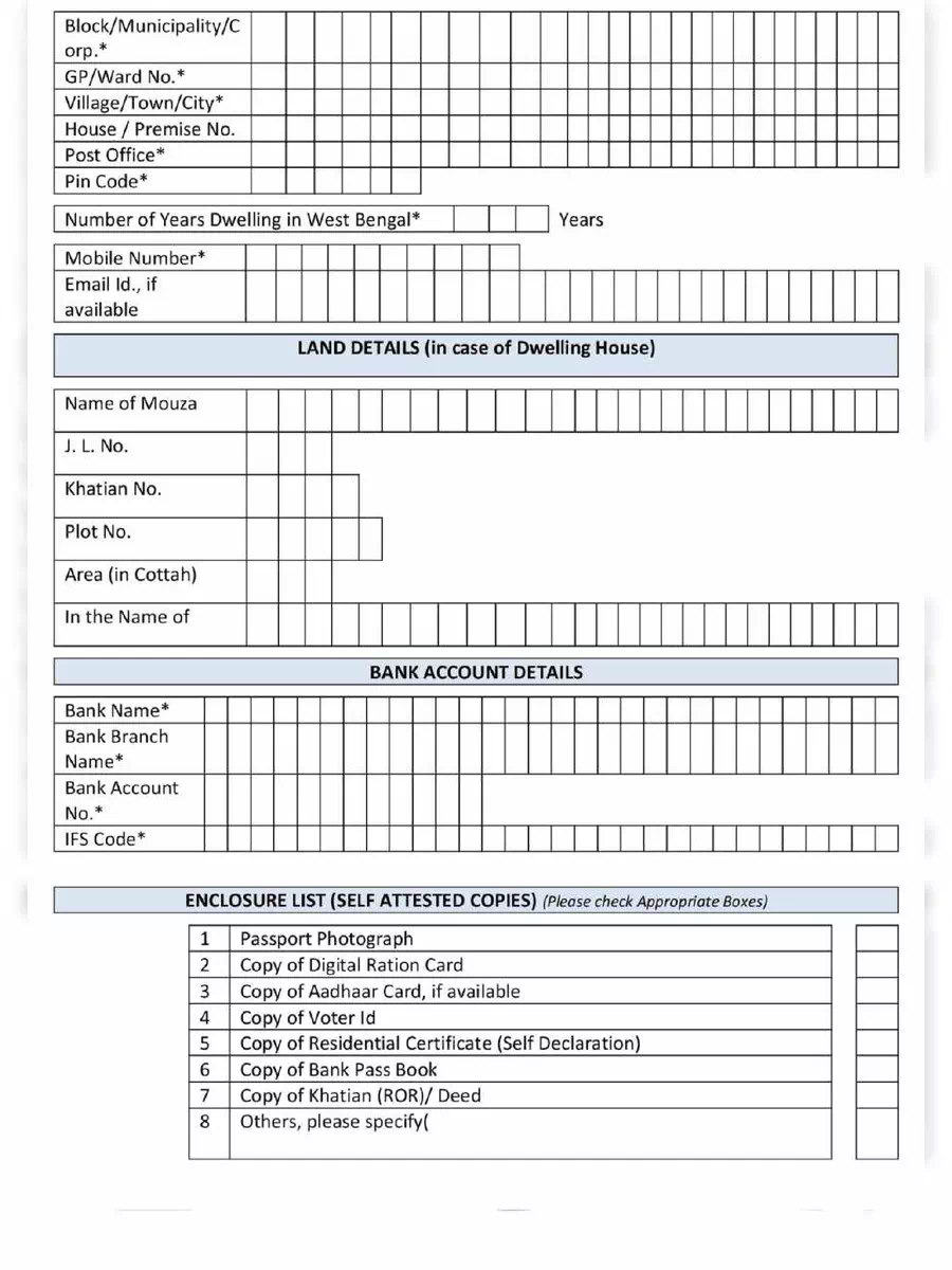 2nd Page of Purohit Vata Application Form West Bengal PDF