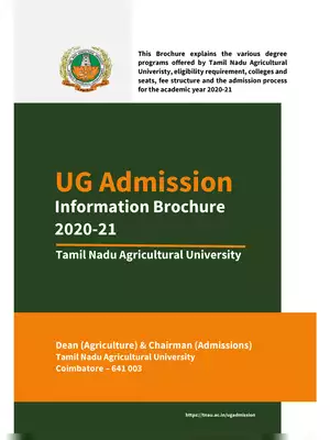 TNAU UG Admission Brochure 2020-21