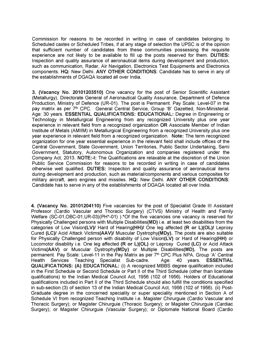 2nd Page of UPSC Recruitment Notification 2020 PDF