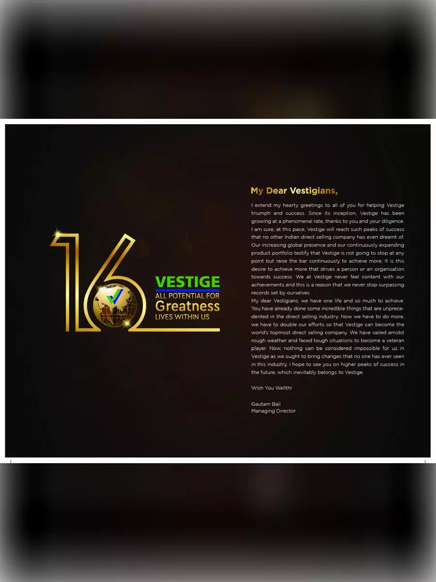 2nd Page of Vestige Products Catalog October 2020 PDF