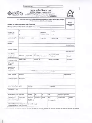 Assam Gramin Vikash Bank PMMY Form