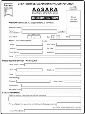 GHMC Aasara Registration Form