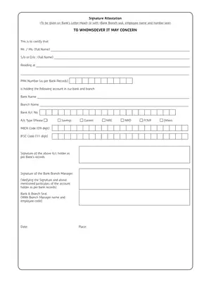 Axis Bank Signature Verification Form PDF