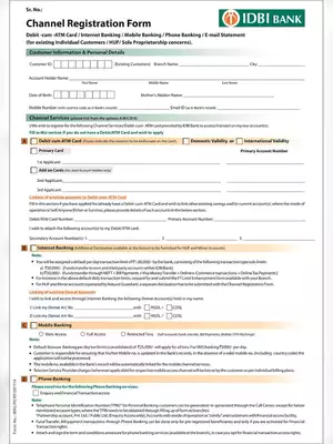 IDBI Bank Statement Request Form PDF