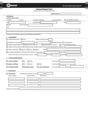 Kotak Mahindra Bank Statement Form PDF