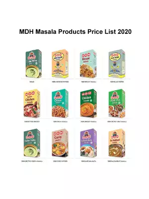 MDH Masala Products Price List 2024 PDF