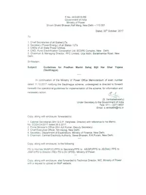 Saubhagya Scheme Guidelines