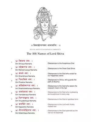 Shiva Ashtottara Shatanamavali Sanskrit