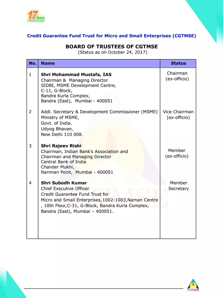 2nd Page of CGTMSE Scheme PDF