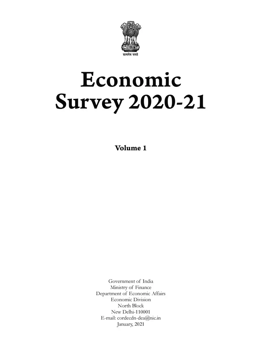 2nd Page of Economic Survey 2020-21 PDF