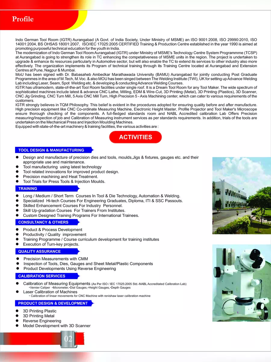 2nd Page of IGTR Aurangabad Courses List PDF