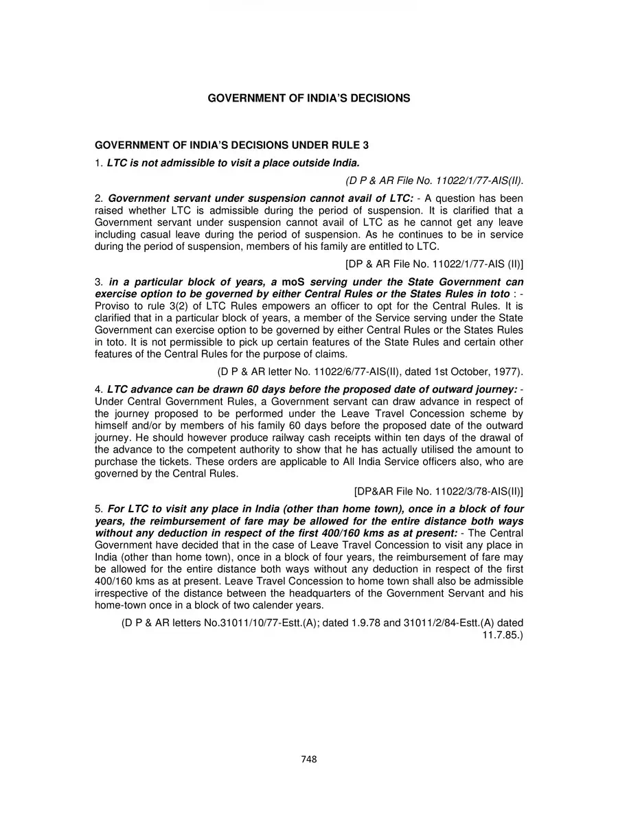 2nd Page of LTC Rules PDF