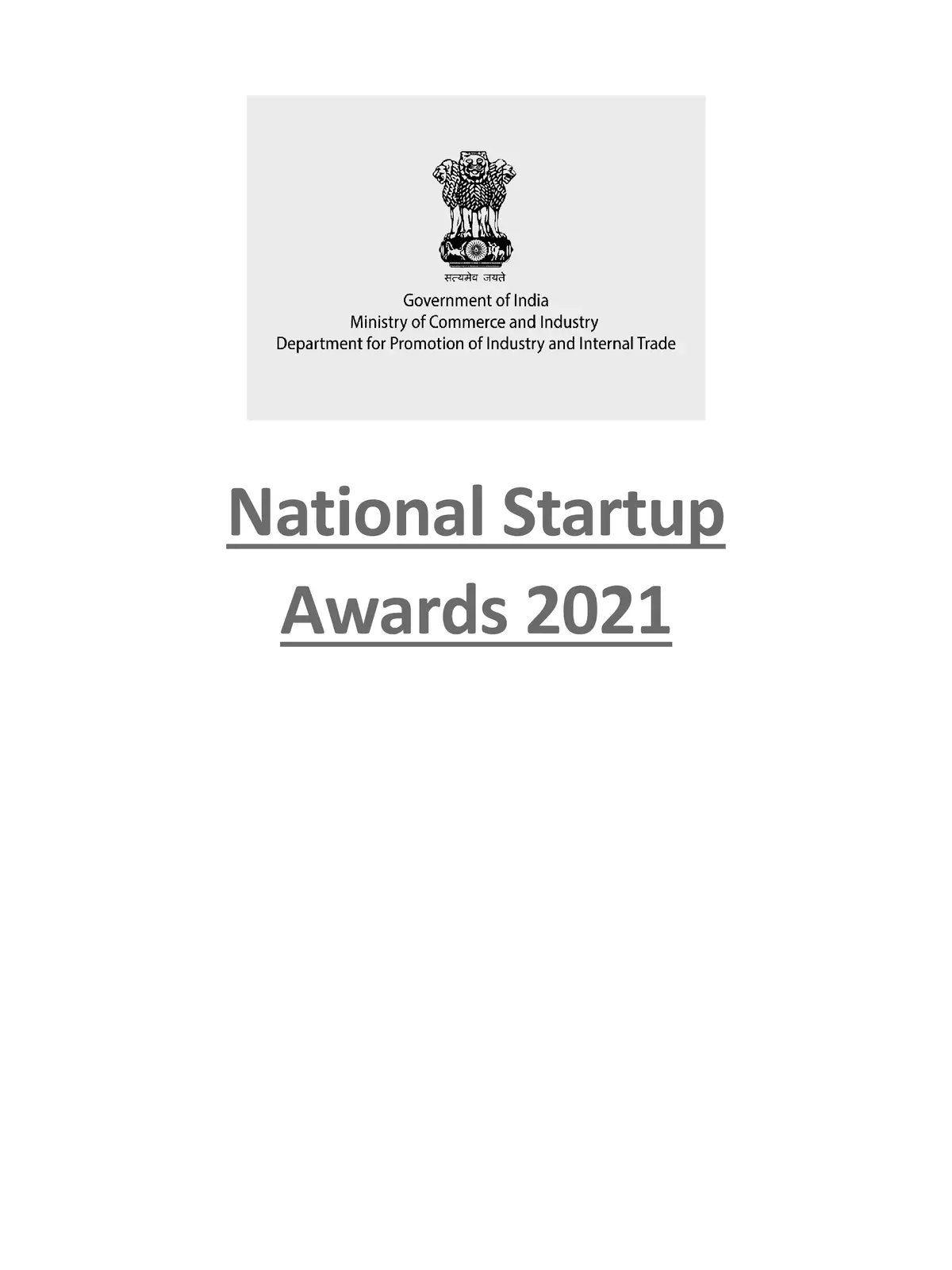 National Startup Awards 2021 Guidelines