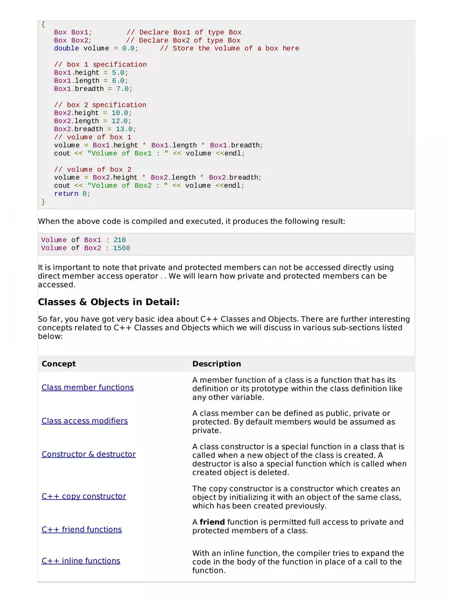 2nd Page of Objects in C++ PDF