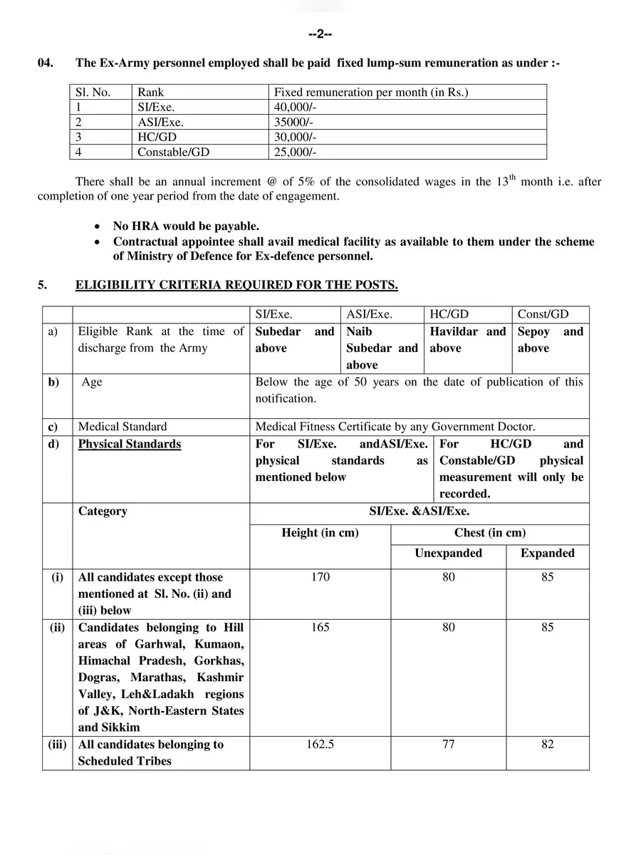 2nd Page of CISF Recruitment 2021 and Application Form PDF