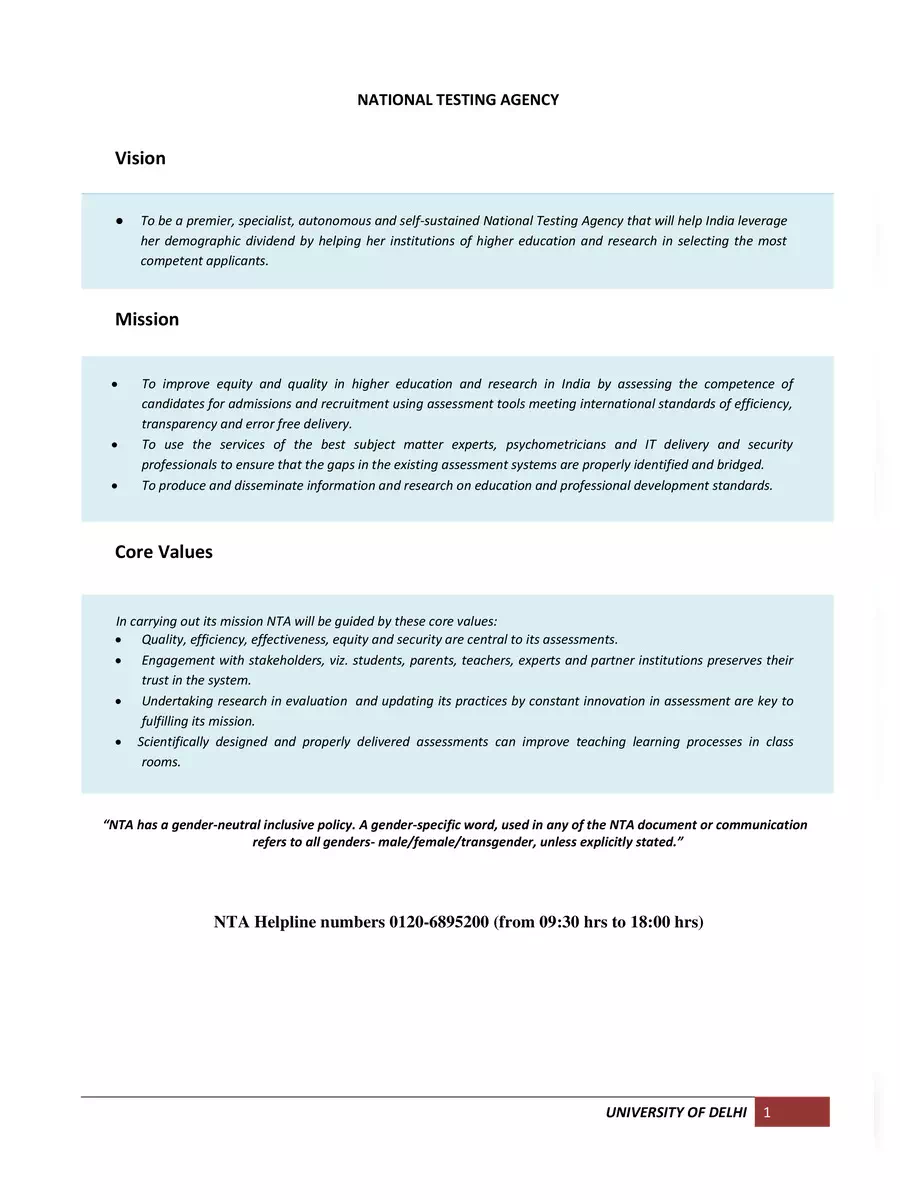 2nd Page of DU Non Reaching Recruitment 2021 Brochure PDF