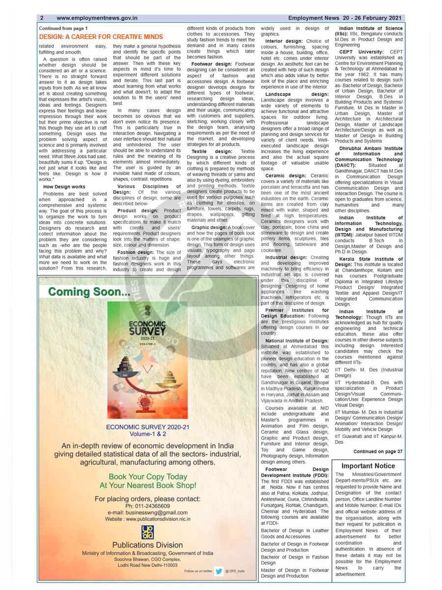 2nd Page of Employment Newspaper Third Week of February 2021 PDF