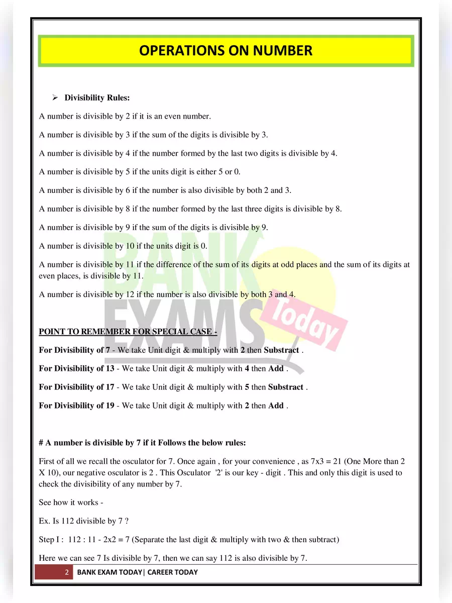 2nd Page of Mathematics Formula for Competitive Exam PDF